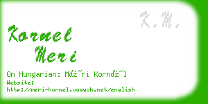 kornel meri business card